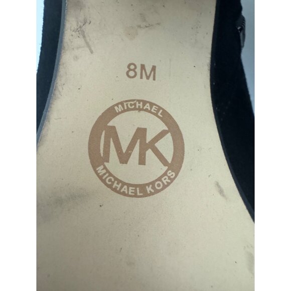 Michael Kors‎ Black Suede Arabella Ankle Boots Zip Booties Studded Heels Size 8 - Picture 10 of 13